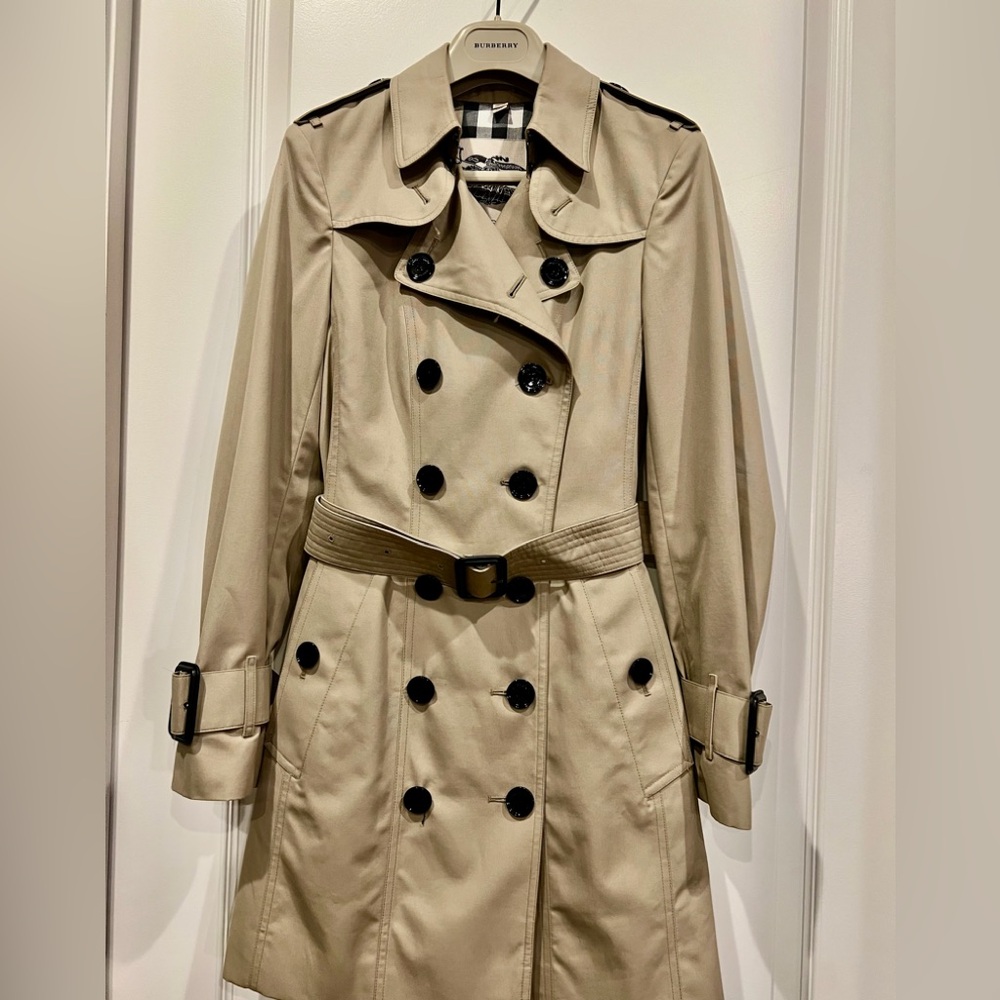 Burberry Tan Double-Breasted Trench Coat